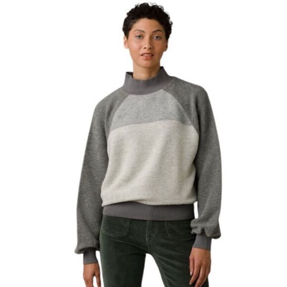 Prana Women's Flint Brook Pullover Sweater M Multicolor Mock Neck Long Sleeve - Picture 2 of 7